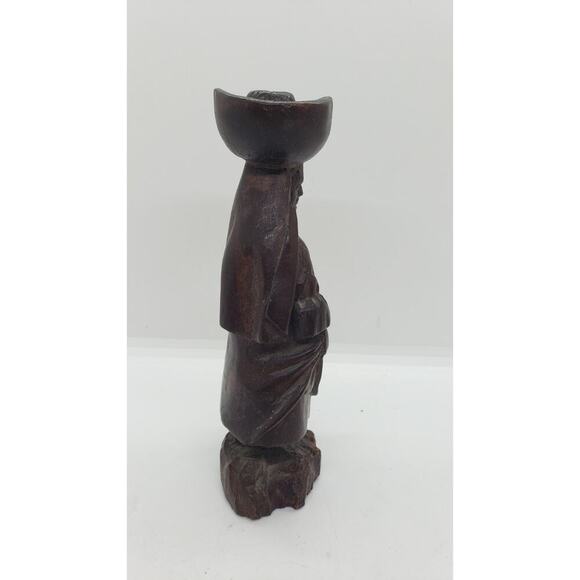 Vintage Hand Carved Wood Sculpture Woman Working Ethnic - Picture 4 of 10